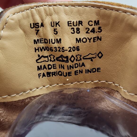 Hush Puppies Chardon Belt Suede Boots Booties Womens Size 7 Cognac Brown Western - Picture 12 of 12